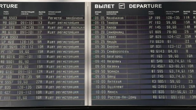 Planes Departure board