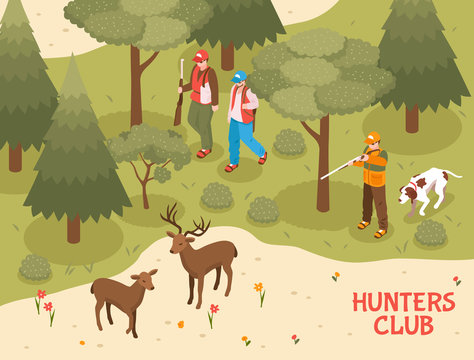 Hunters Club Isometric Poster 