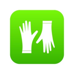 Protective gloves icon digital green for any design isolated on white vector illustration