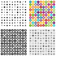 100 tasty food icons set vector in 4 variant for any web design isolated on white