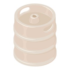 Steel beer barrel icon. Isometric of steel beer barrel vector icon for web design isolated on white background
