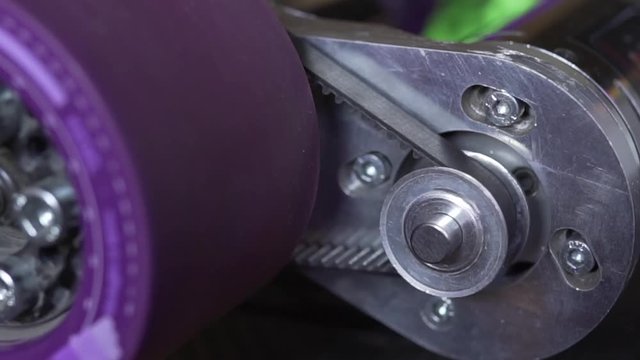 Longboard electric motor wheel and gears assembling, carbon board, extreme technology