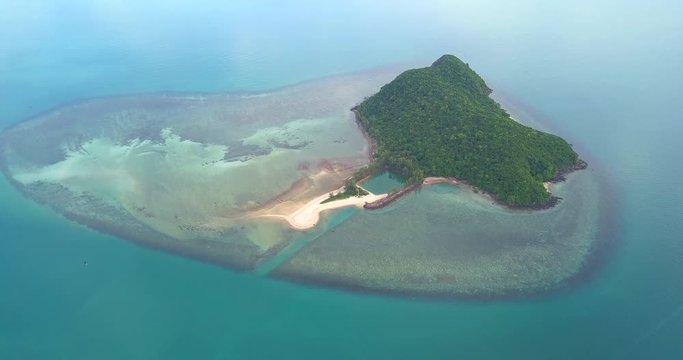 Aerial view on the uninhabited island ko Tae Nai, near koh Phangan island, Thailand