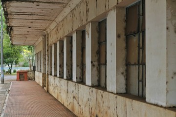 windows of an abandoned factory