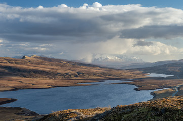 View of the Loch Leathan from Old Man of Storr, Isle of Skye, Scotland,