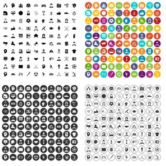 100 team player icons set vector in 4 variant for any web design isolated on white