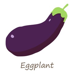 Eggplant icon. Isometric of eggplant vector icon for web design isolated on white background