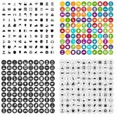 100 tea time food icons set vector in 4 variant for any web design isolated on white