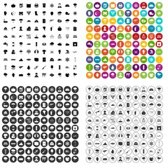 100 thunderstorm icons set vector in 4 variant for any web design isolated on white