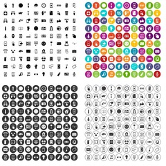 100 touch screen icons set vector in 4 variant for any web design isolated on white