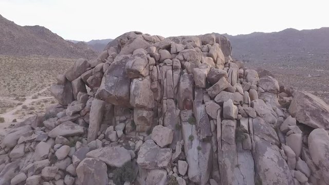 Fly over Desert Rocks Drone Joshua Tree