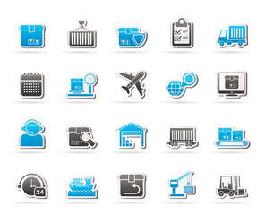 Logistics, delivery, transportation and cargo icons -vector icon set