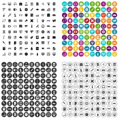 100 training icons set vector in 4 variant for any web design isolated on white