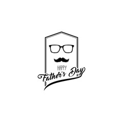 Happy fathers day design. Glasses, Mustache. Fathers day symbols. Greeting card. Dad gift. Vector.