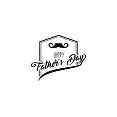 Happy fathers day. Mustache icon. Dad greeting. Happy Fathers day greeting card. Fathers day symbol. Vector.