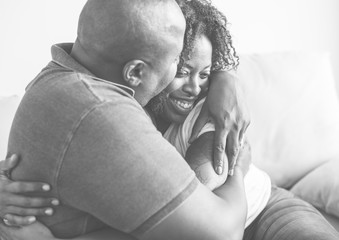 A cheerful black couple