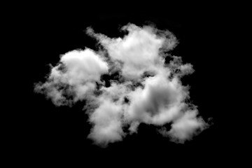 White cloud on black background