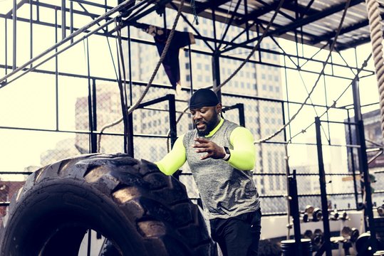 People exercising at the gym