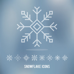 Illustration of Snowflake icons