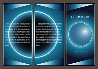 booklet, brochure, pamphlet, leaflet blue geometrical abstraction, ball . template, concept.