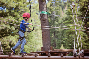 kid in adventure park