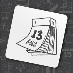Monthly calendar doodle drawing
