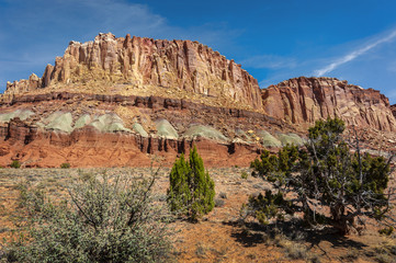 Capitol Reef National Park. Located in south-central Utah in the heart of red rock country,  this is a hidden treasure filled with cliffs, canyons, domes and bridges in the Waterpocket Fold.
