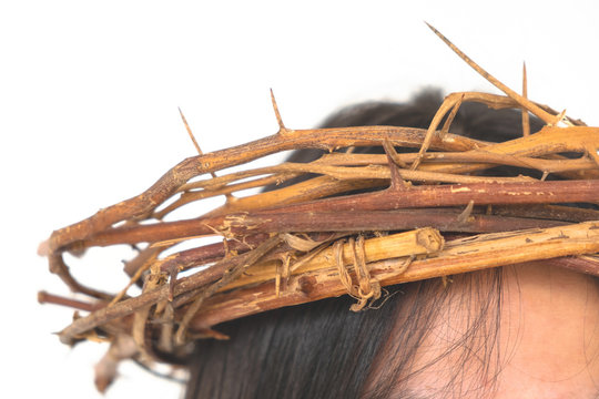 Crown Thorns on the Head iSolated White Background
