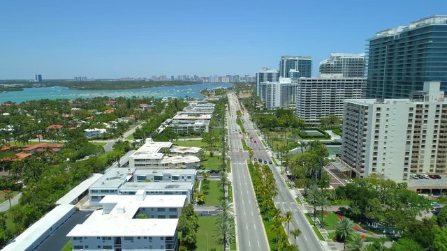 Aerial hyperlapse sped up video Miami Bal Barbour to Haulover Park