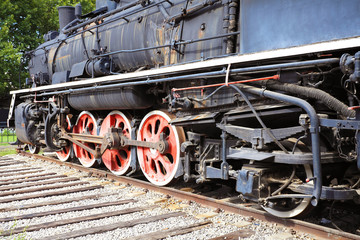 Old out of date rust steam train locomotive