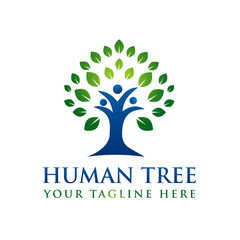 Obraz premium Human Tree Creative Concept Logo Template