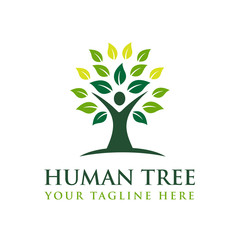Human Tree Creative Concept Logo Template