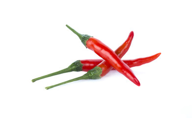three chili pepper isolated on a white background Clipping Path