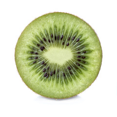 Naklejka na ściany i meble Slice of kiwi fruit isolated on white background.