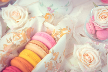 macarons or macaroons dessert sweet beautiful to eat