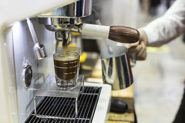 Process of preparation of coffee (coffee machine)