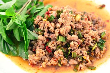 Thai Spicy minced meat salad