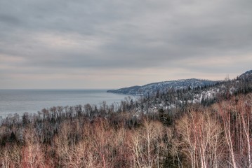Grand Portage Indian Reservation during Winter on the Shores of Lake Superior in Minnesota on the Canadian Border