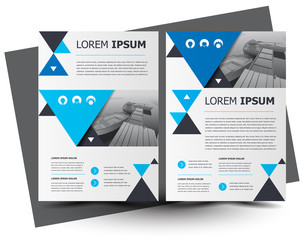 Flyer brochure design, business flyer size A4 template, creative leaflet, trend cover geometric blue color