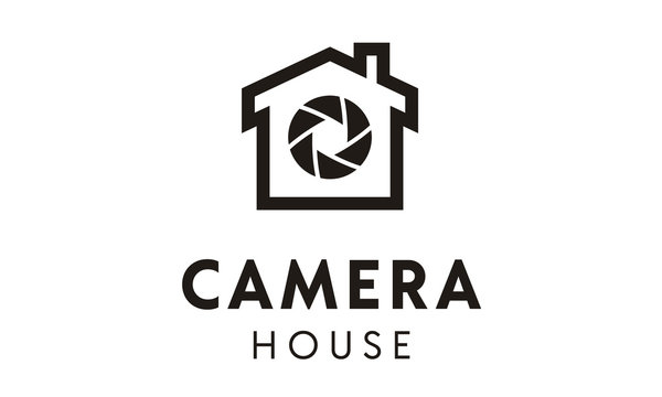 Shutter lens Camera House Photo Photography Studio logo design