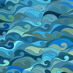 Vector wave background of doodle hand drawn lines