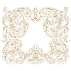 Golden vintage baroque ornament, corner. Retro pattern antique style acanthus. Decorative design element filigree calligraphy vector. - stock vector