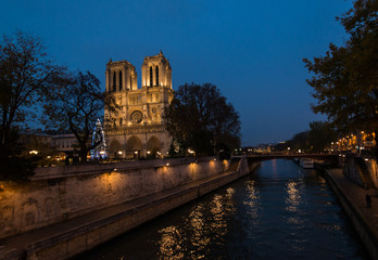 Fototapeta na wymiar Notre Dame Paris, at twilight