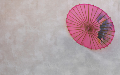 vintage pink chinese umbrella