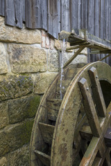 Classical wooden waterwheel