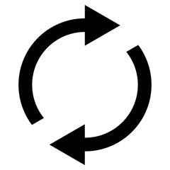 Icon swap resumes, spinning arrows in circle, vector symbol sync, renewable product exchange, change renew