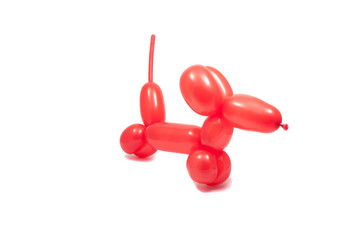 balloon red dog isolated on the white