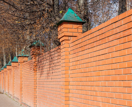 Red brick fence