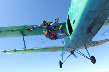 Skydiving. Tandem jump.