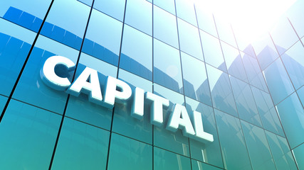 Das Wort Capital auf Skyscraper